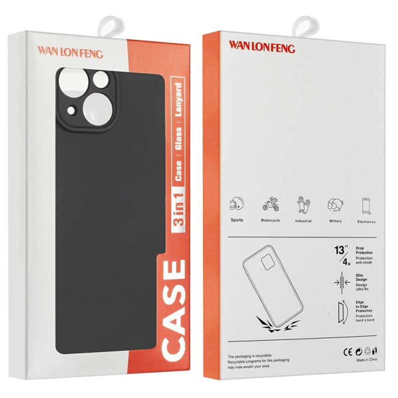 Coque 2-3n-1 OnePlus 13 Silicone Flexible avec Protection Écran en Verre Trempé