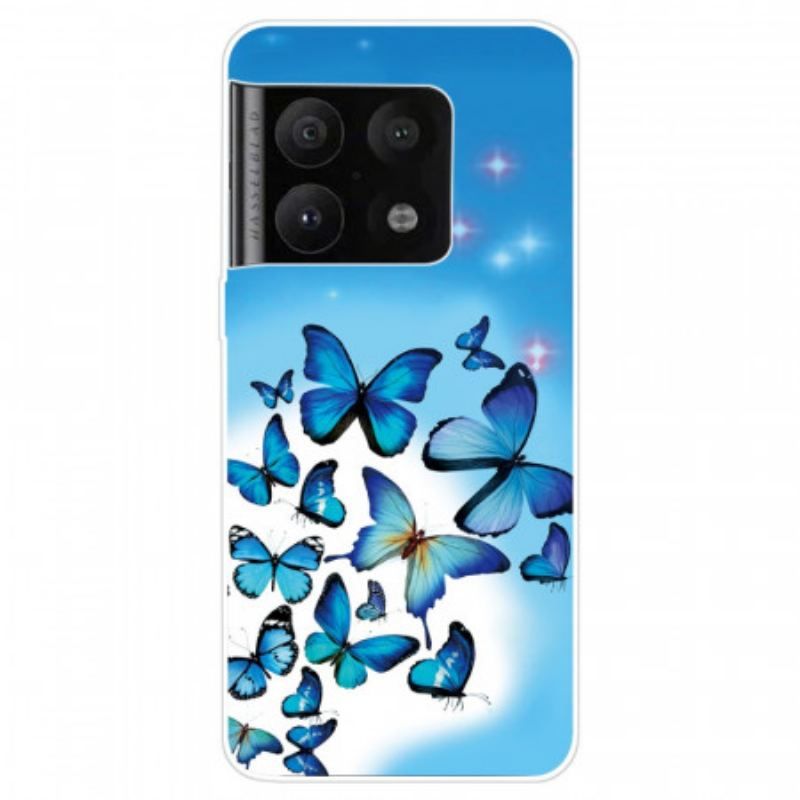 Coque OnePlus 10 Pro 5G Vol de Papillons Bleus