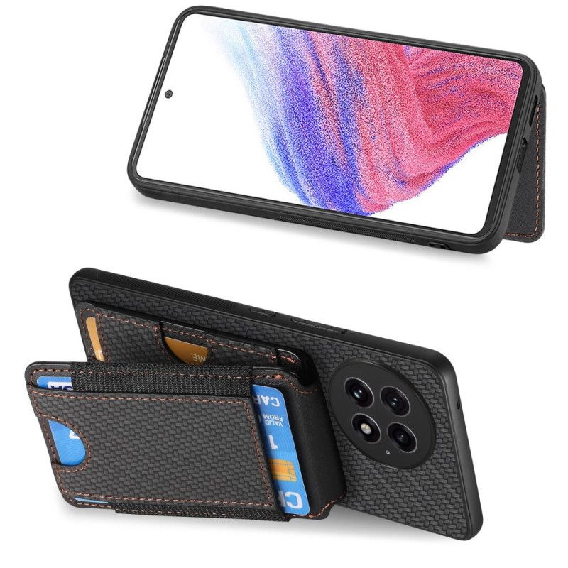 Coque OnePlus 13 Fibre Carbone Porte-Cartes et Support