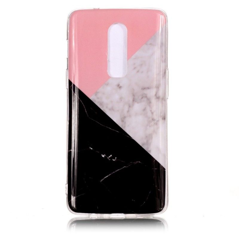 Coque Oneplus 6 Effet Marbre Geométrique