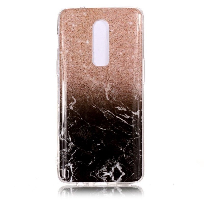 Coque Oneplus 6 Marbre Paillettes