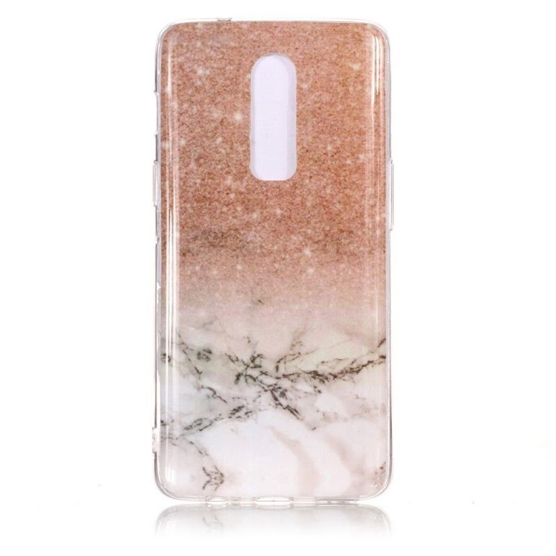 Coque Oneplus 6 Marbre Paillettes