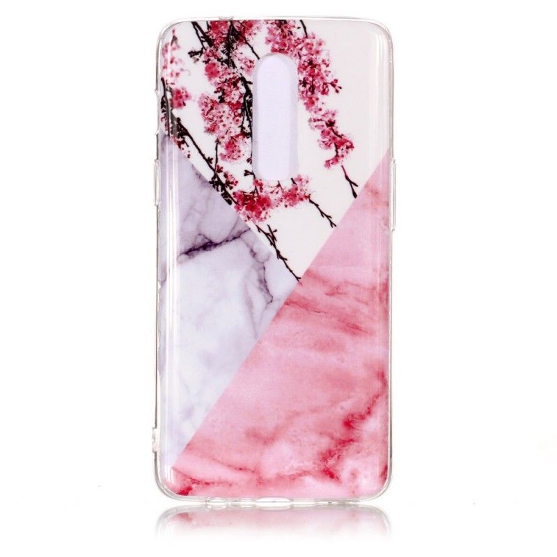 Coque Oneplus 6 Marbrée Fleurs De Prunier