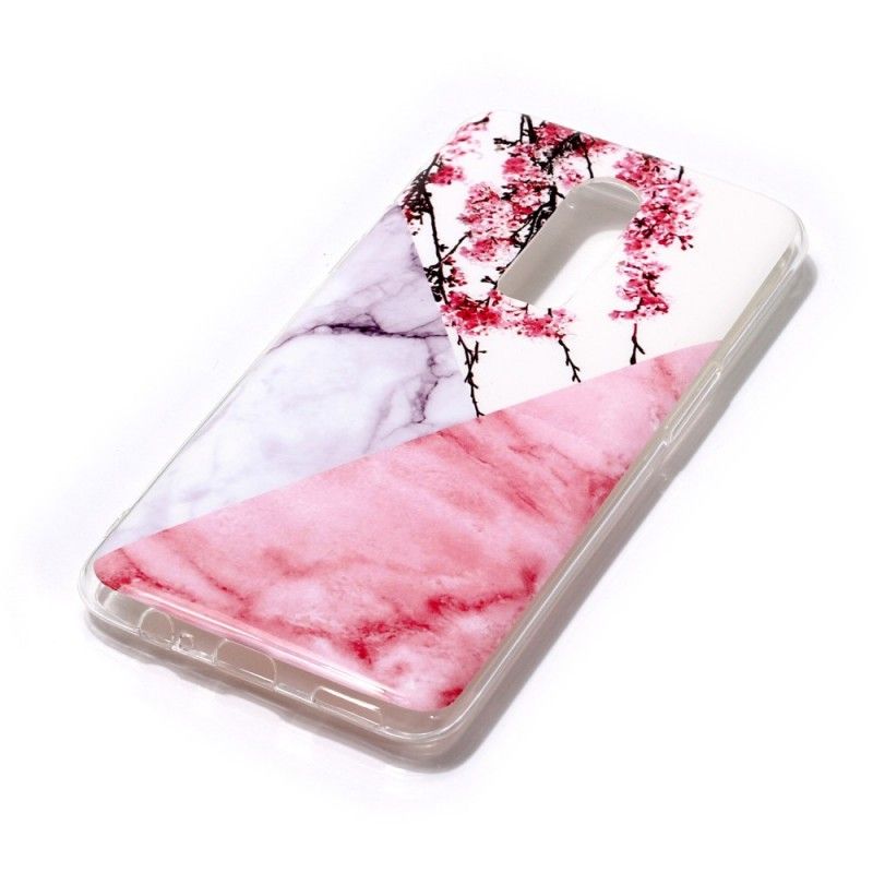 Coque Oneplus 6 Marbrée Fleurs De Prunier