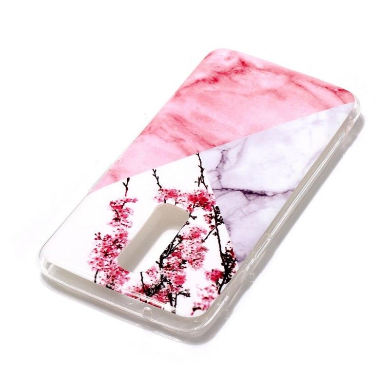 Coque Oneplus 6 Marbrée Fleurs De Prunier