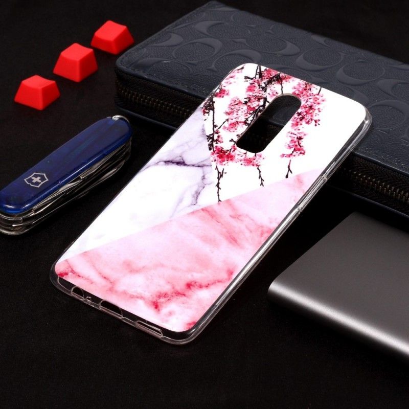 Coque Oneplus 6 Marbrée Fleurs De Prunier