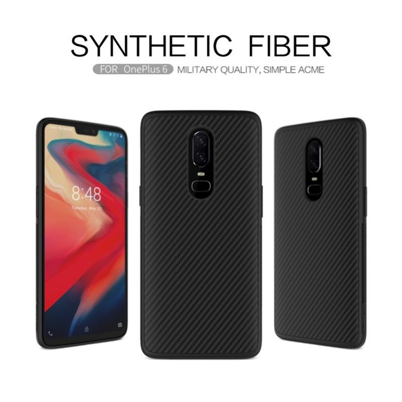 Coque Oneplus 6 Nillkin Fibre Synthétique Et Feuille Magnétique