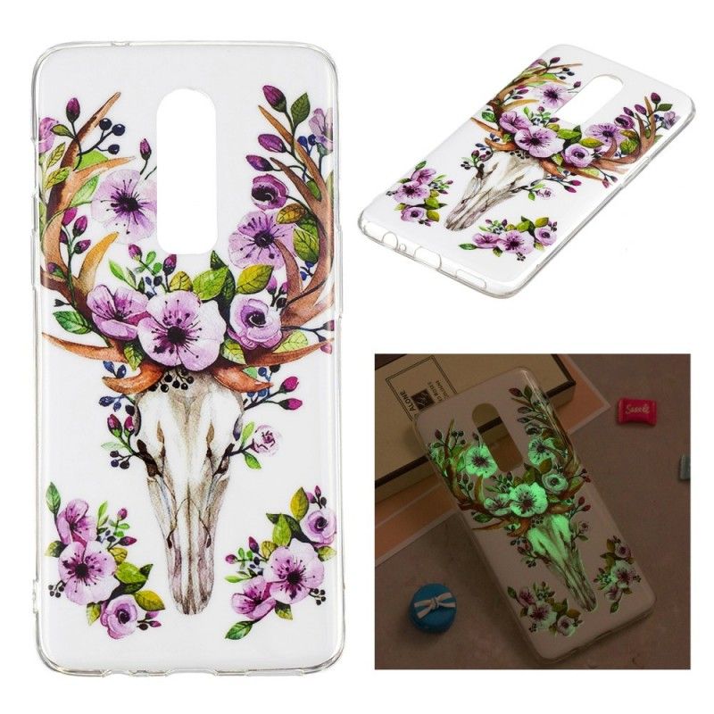 Coque Oneplus 6 Wapiti Fleuri Fluorescente