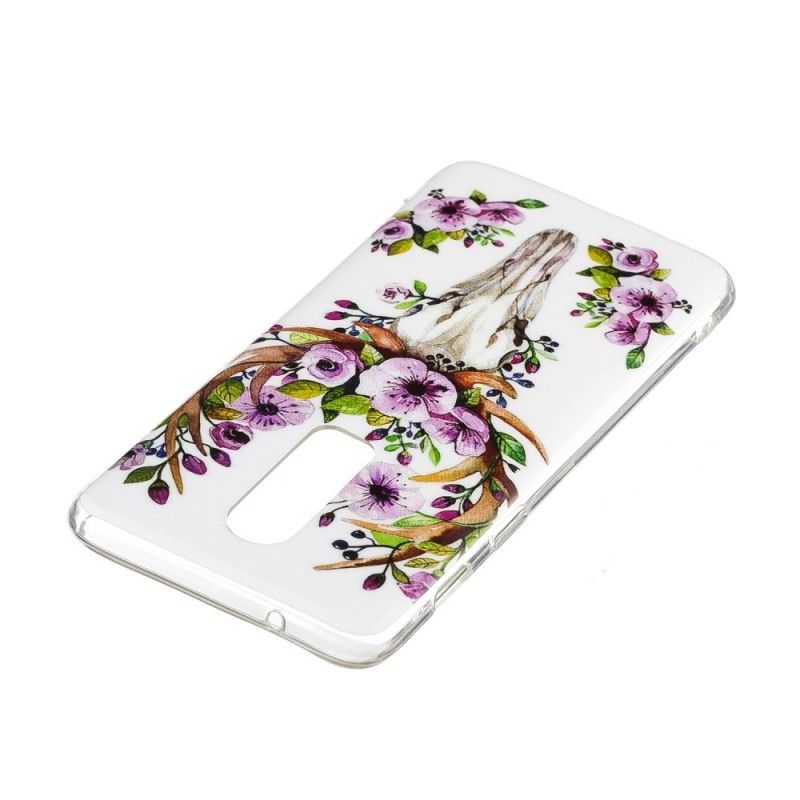 Coque Oneplus 6 Wapiti Fleuri Fluorescente