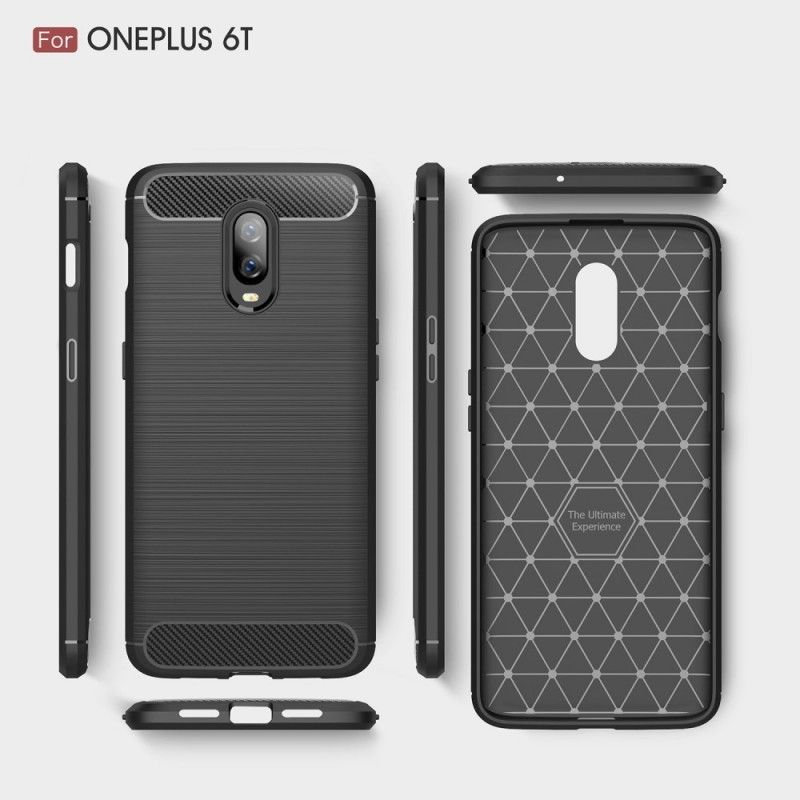 Coque Oneplus 6t Fibre Carbone Brossée