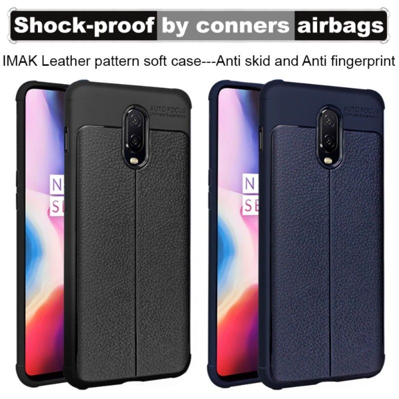 Coque Oneplus 6t Imak Simili Cuir Coutures