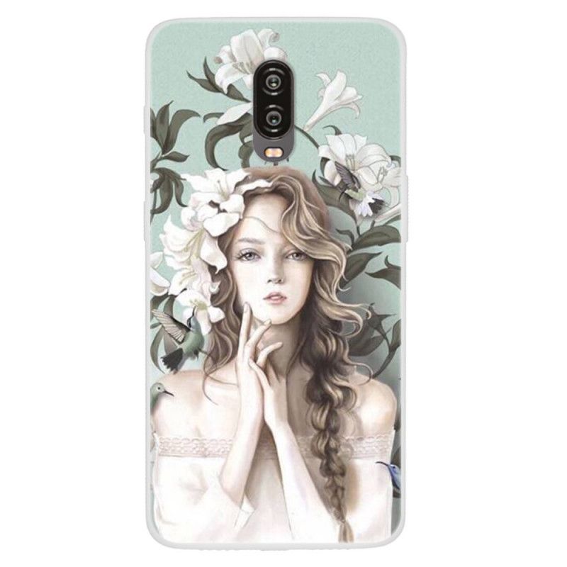 Coque Oneplus 6t La Femme À Fleurs