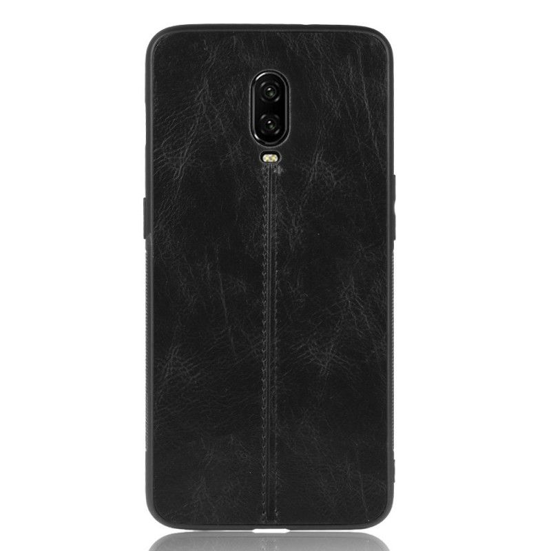 Coque Oneplus 6t Style Cuir Coutures