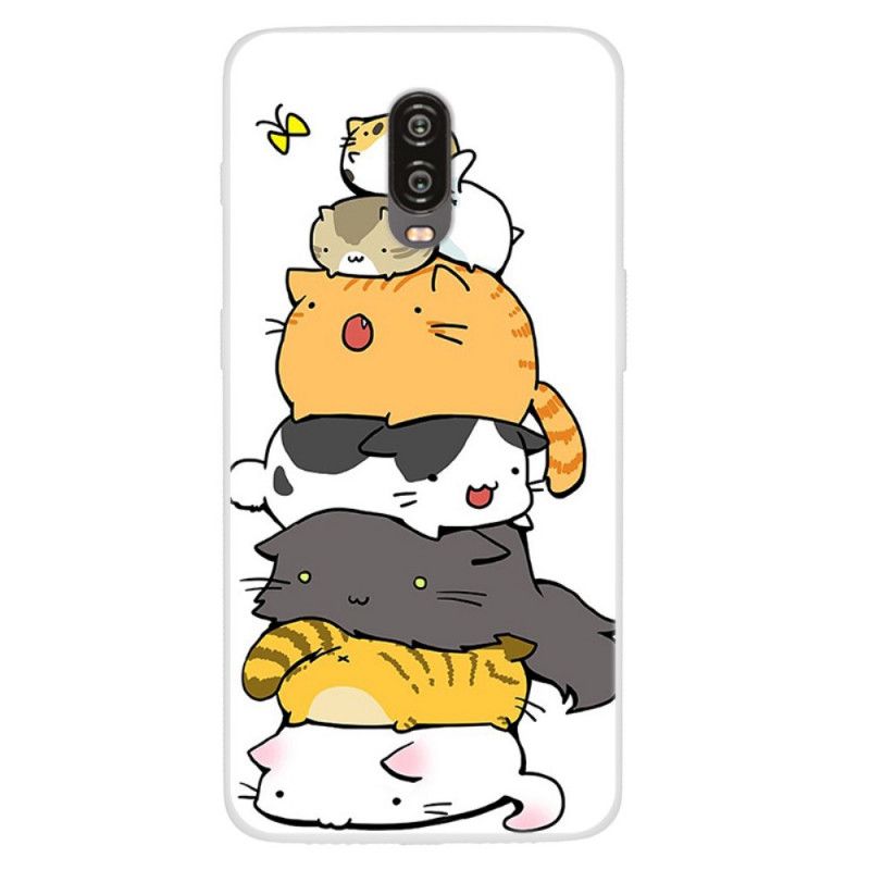 Coque Oneplus 6t Tas De Chats Cartoon