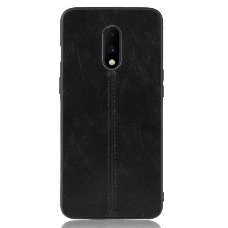 Coque Oneplus 7 Effet Cuir Couture
