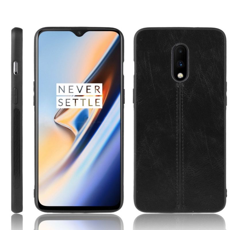 Coque Oneplus 7 Effet Cuir Couture