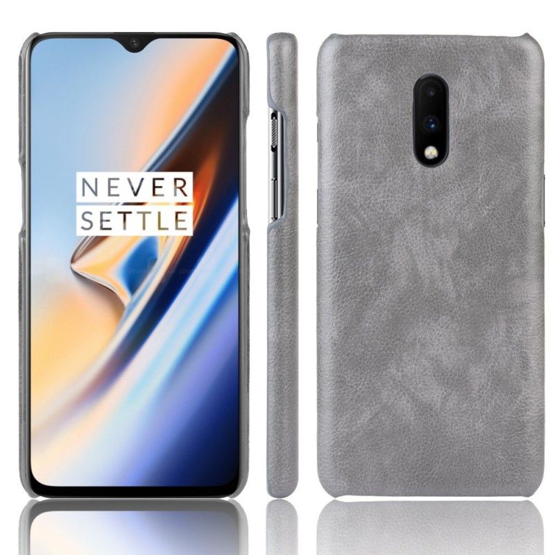 Coque Oneplus 7 Effet Cuir Litchi Performance