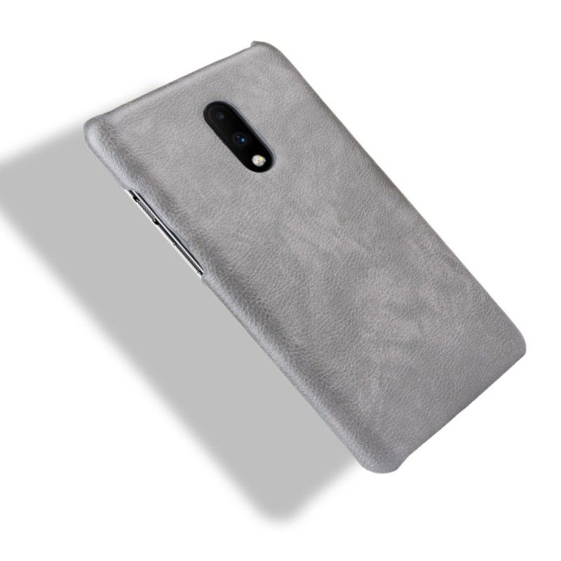 Coque Oneplus 7 Effet Cuir Litchi Performance