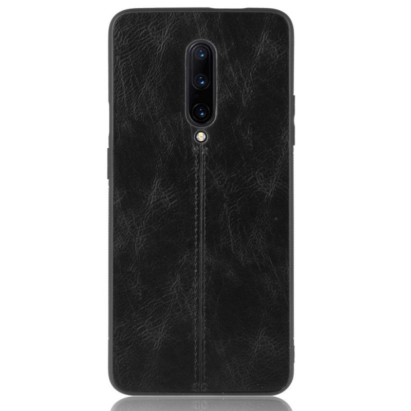 Coque Oneplus 7 Pro Effet Cuir Couture