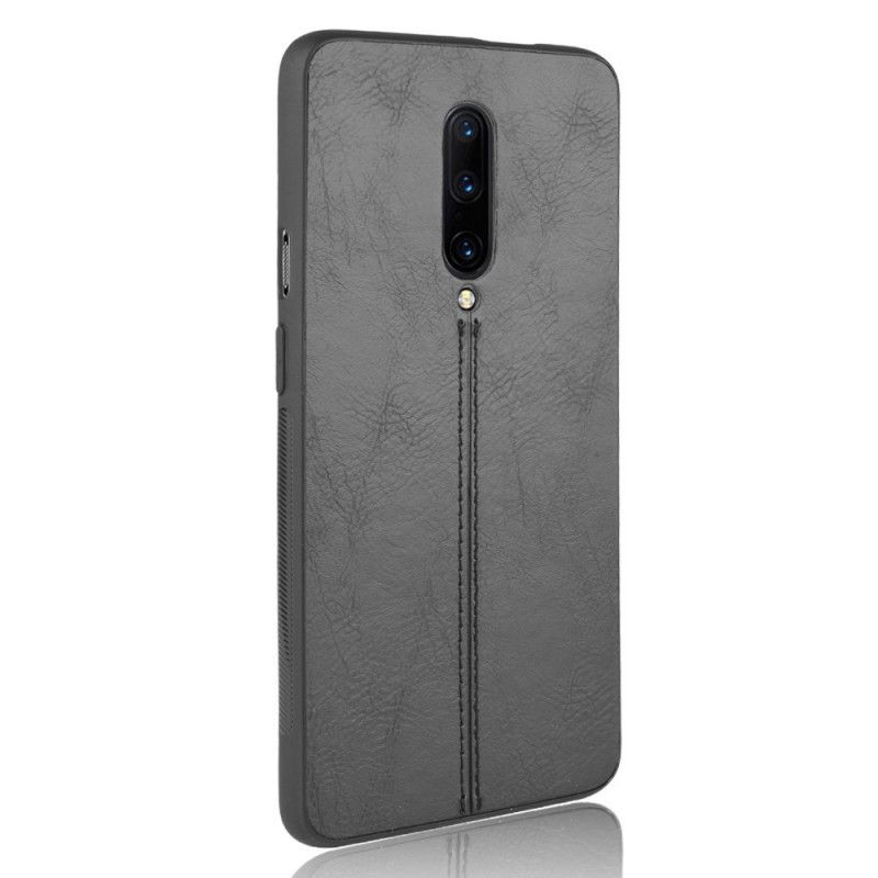 Coque Oneplus 7 Pro Effet Cuir Couture