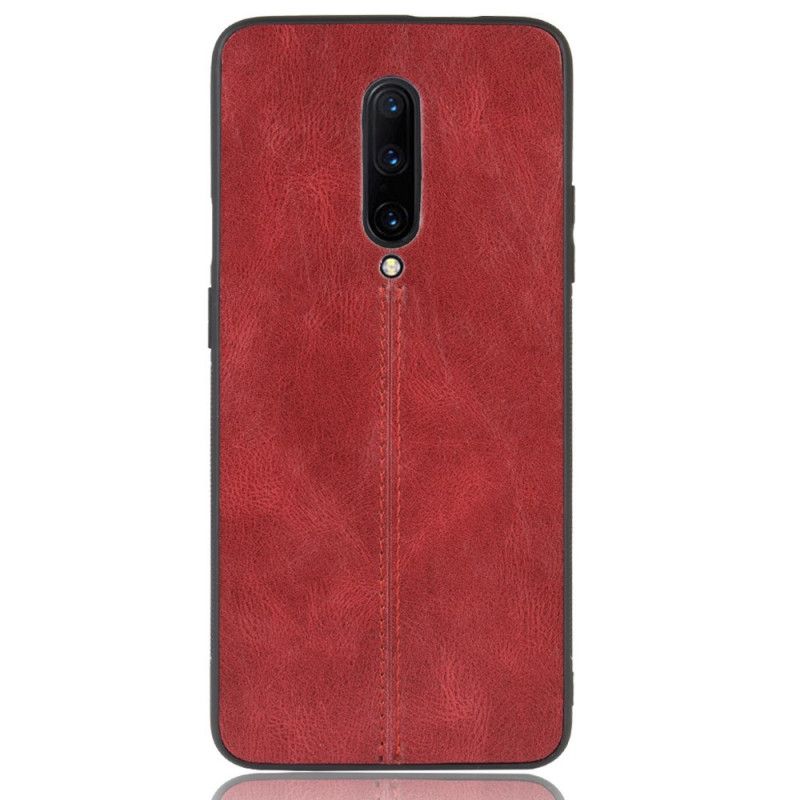 Coque Oneplus 7 Pro Effet Cuir Couture