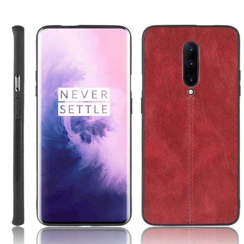 Coque Oneplus 7 Pro Effet Cuir Couture