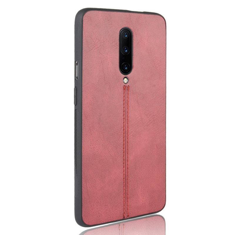 Coque Oneplus 7 Pro Effet Cuir Couture