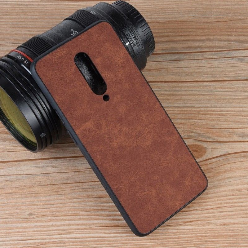 Coque Oneplus 7 Pro Effet Cuir Look Vintage