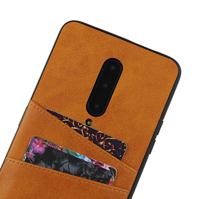 Coque Oneplus 7 Pro Texture Cuir Double Porte Cartes