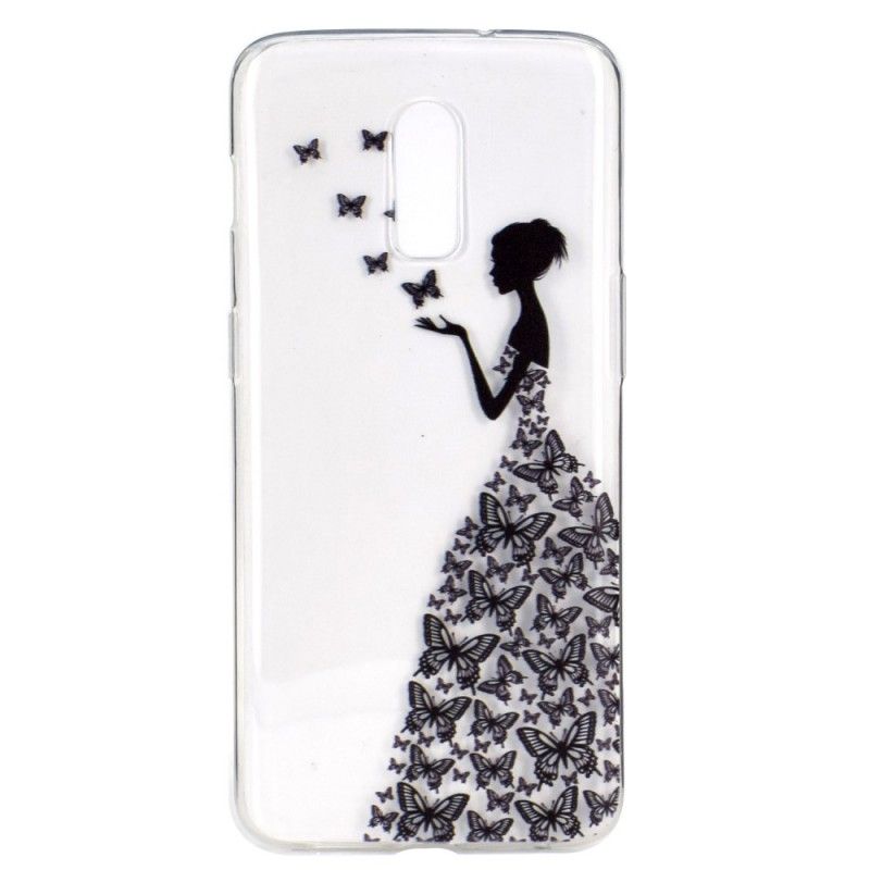 Coque Oneplus 7 Transparente Robe Papillons