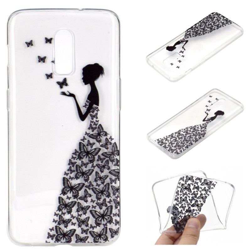 Coque Oneplus 7 Transparente Robe Papillons