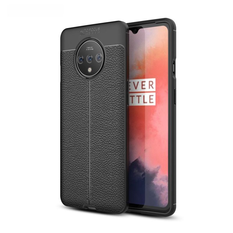 Coque Oneplus 7t Effet Cuir Litchi Double Line