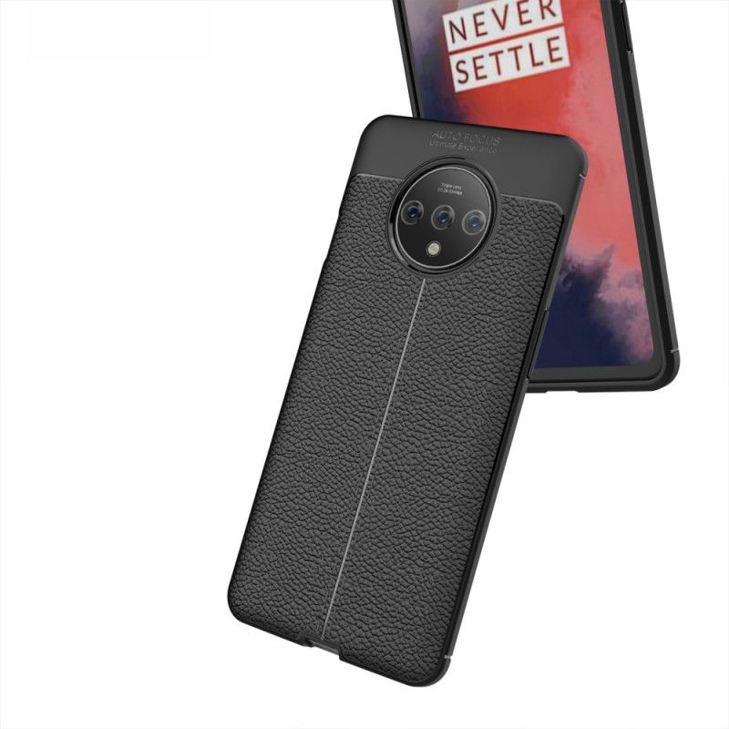 Coque Oneplus 7t Effet Cuir Litchi Double Line