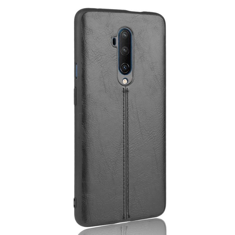 Coque Oneplus 7t Pro Effet Cuir Couture