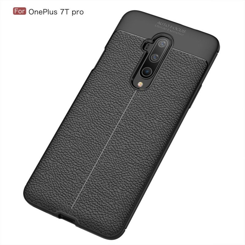 Coque Oneplus 7t Pro Effet Cuir Litchi Double Line