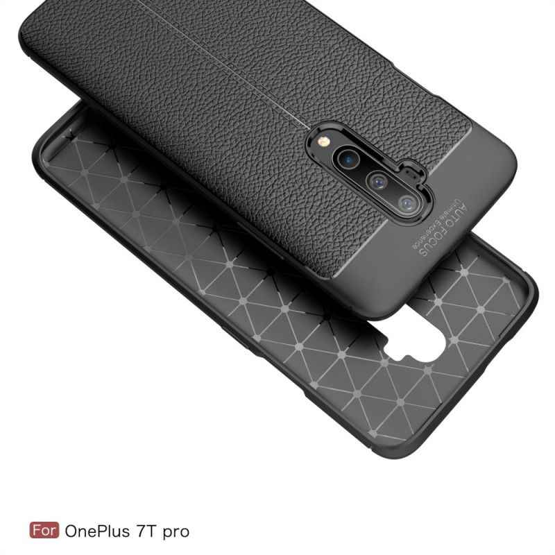 Coque Oneplus 7t Pro Effet Cuir Litchi Double Line