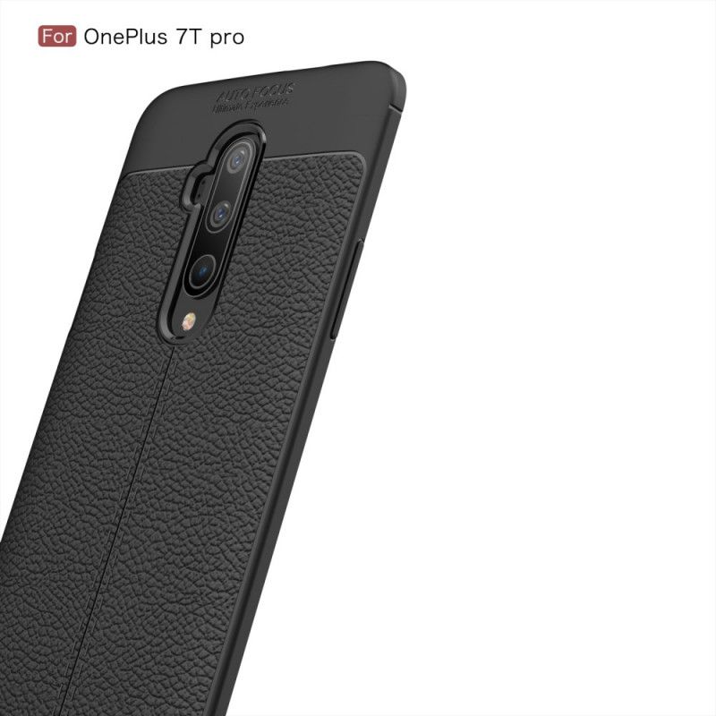 Coque Oneplus 7t Pro Effet Cuir Litchi Double Line