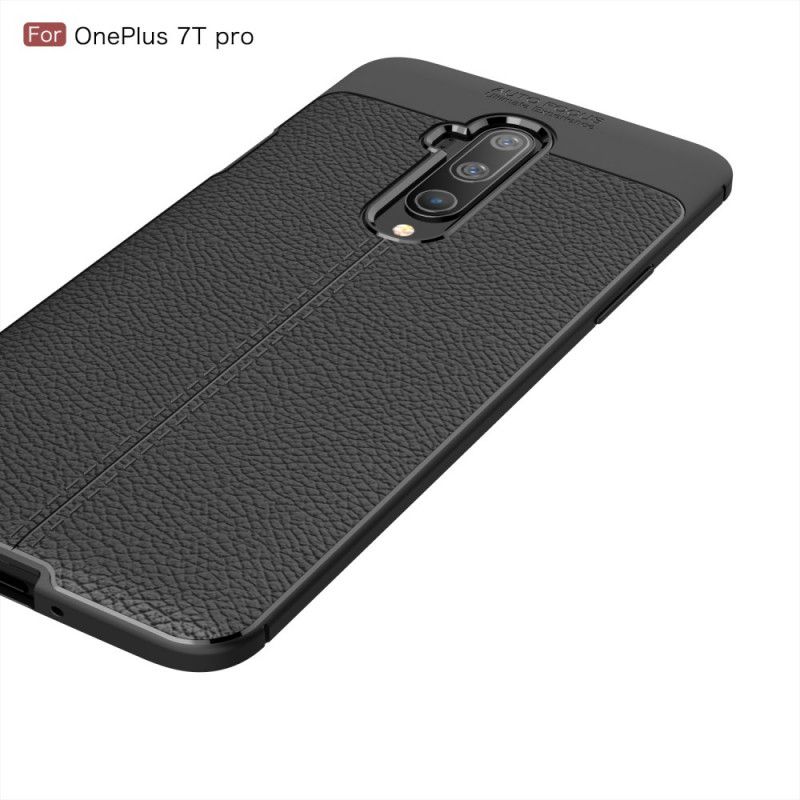 Coque Oneplus 7t Pro Effet Cuir Litchi Double Line