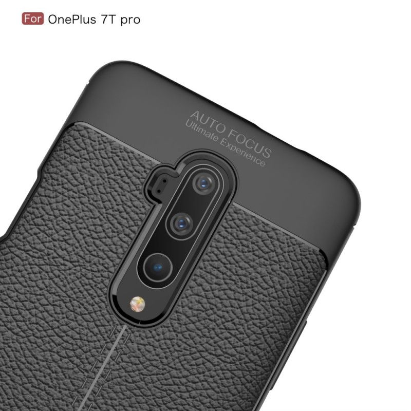 Coque Oneplus 7t Pro Effet Cuir Litchi Double Line