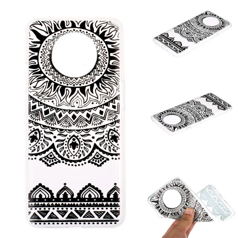 Coque Oneplus 7t Transparente Fleurs Mandala