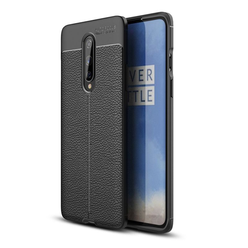 Coque Oneplus 8 Effet Cuir Litchi Double Line