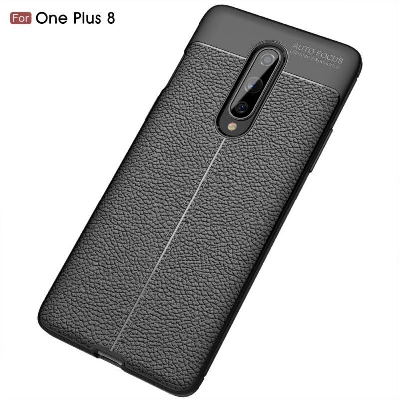 Coque Oneplus 8 Effet Cuir Litchi Double Line