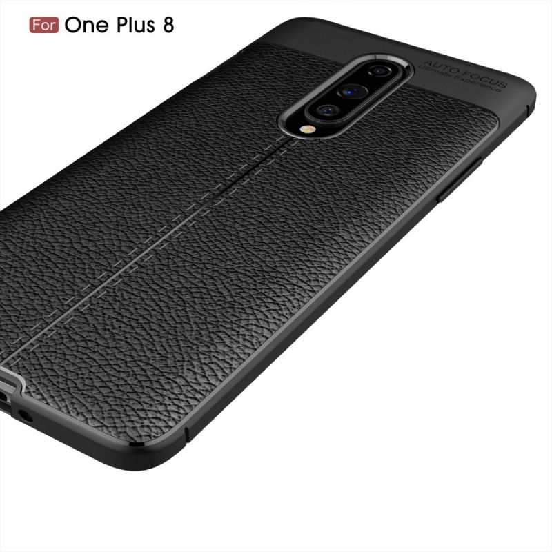 Coque Oneplus 8 Effet Cuir Litchi Double Line