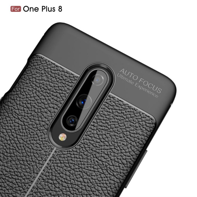 Coque Oneplus 8 Effet Cuir Litchi Double Line