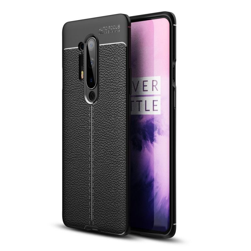 Coque Oneplus 8 Pro Effet Cuir Litchi Double Line