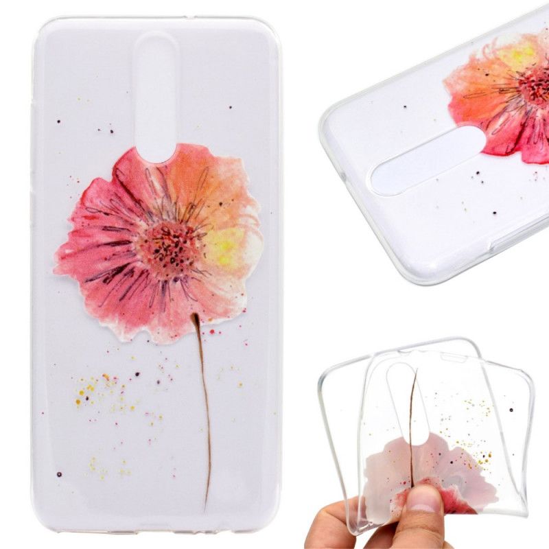 Coque Oneplus 8 Transparente Coquelicot Aquarelle