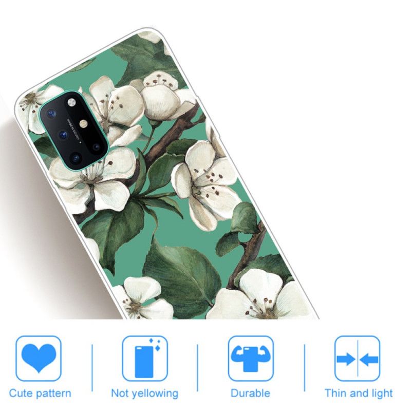 Coque Oneplus 8t Fleurs Blanches Peintes