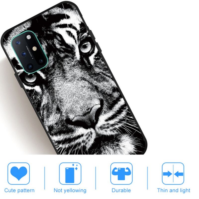 Coque Oneplus 8t Tigre Noir Et Blanc