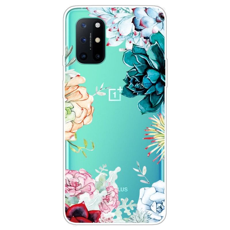 Coque Oneplus 8t Transparente Fleurs Aquarelle