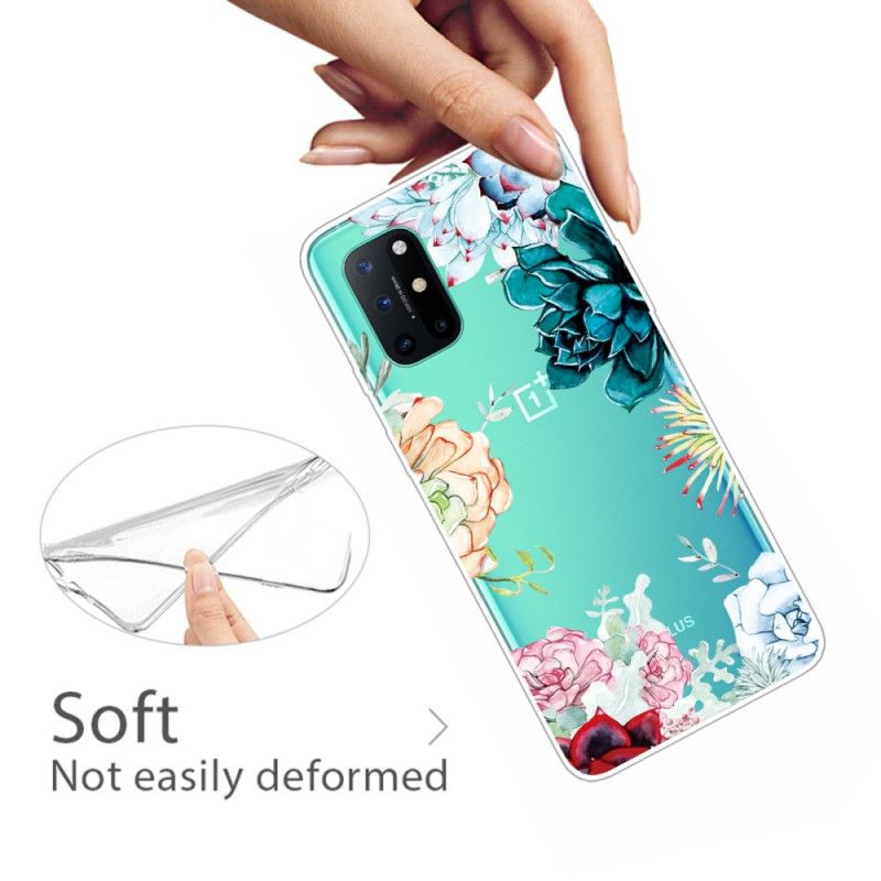 Coque Oneplus 8t Transparente Fleurs Aquarelle